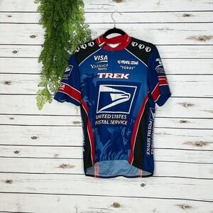 Pearl Izumi men’s postal service trek blue red bike cycling jersey shirt large